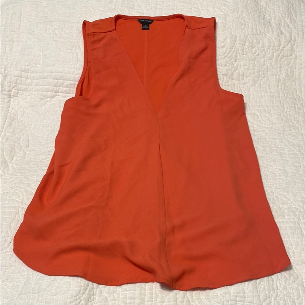 Ann Taylor Orange Tank Top with V-Neckline